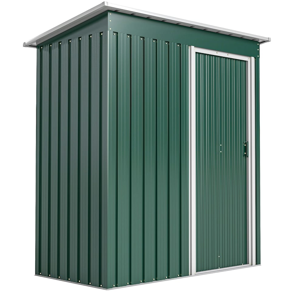 image 1 of Outsunny 5 x 3ft Garden Storage Shed Sliding Door Sloped Roof Tool, Green
