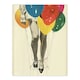 image 3 of Party Over Woman Colourful Balloons Collage Black Framed Wall Art Print A4