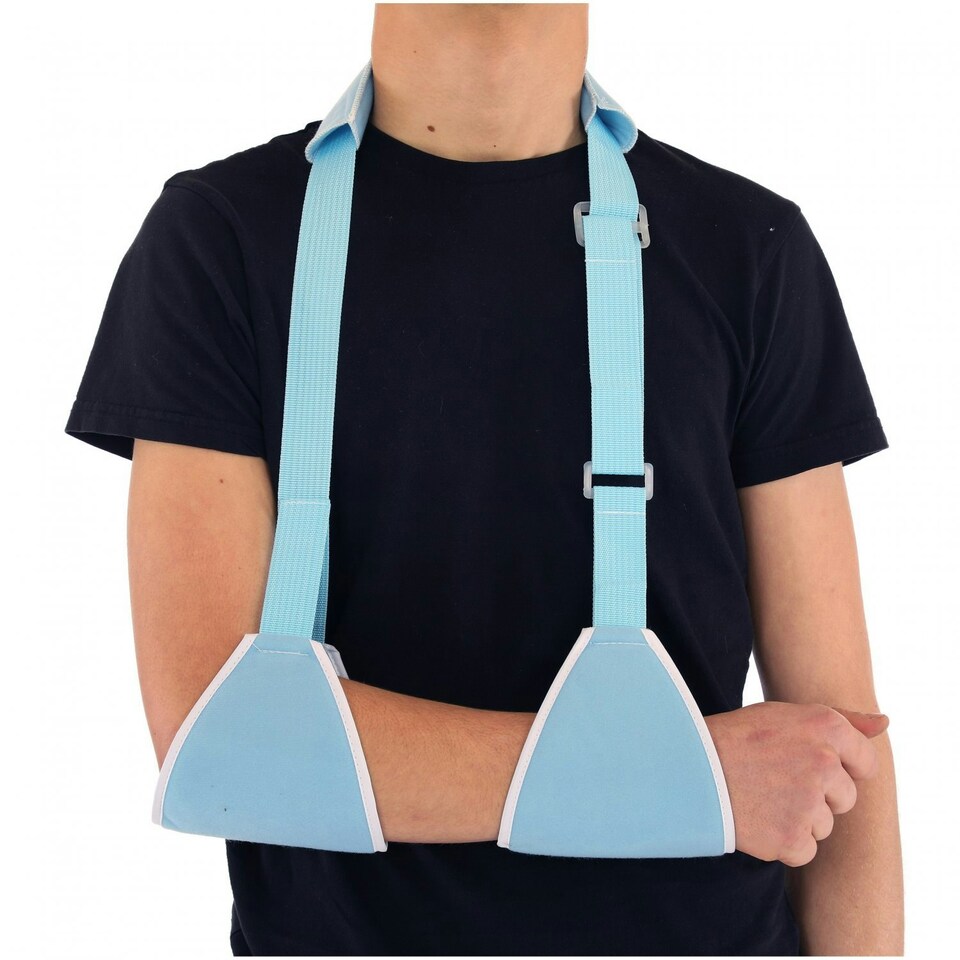 image 1 of Oypla Adjustable Arm Elbow Shoulder Stabiliser Sling Brace Support Blue | One Size