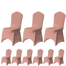 Chair Cover Spandex Polyester Stretch Fabric Dining Slipcovers - 10pcs