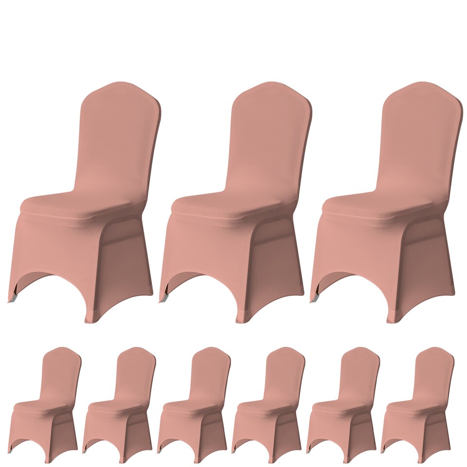 image 1 of Chair Cover Spandex Polyester Stretch Fabric Dining Slipcovers - 10pcs