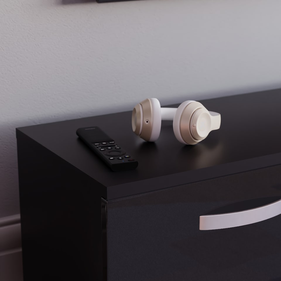 image 1 of Vida Designs Cosmo 2 Door LED TV Unit Entertainment Stand, 160cm, Black | Black | 1