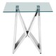 image 2 of Interiors By Premier Modern Design Wing Base End Table, Wing Base Design Metal End Table, Tempered Glass Top Versatile Table Silver