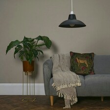 ValueLights Pair Of Black Metal Easy Fit Ceiling Pendant Light Shades