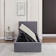 image 4 of Ottoman Storage Bed grey 3ft single and 1 mattress line pattern fabric velvet bedroom furniture