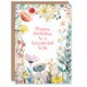 image 1 of Simple Elegant Wildflower Meadow Plants Wife Birthday Card