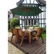image 1 of Traditional Six Seater Rectangular Table Set With 6 x Green Chair Cushion 1 x Green Parasol & Base & Cushion Storage Bag