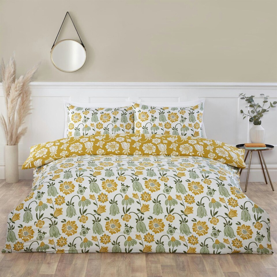 image 1 of Victorian Bloom Green Duvet Cover Set Green | Double