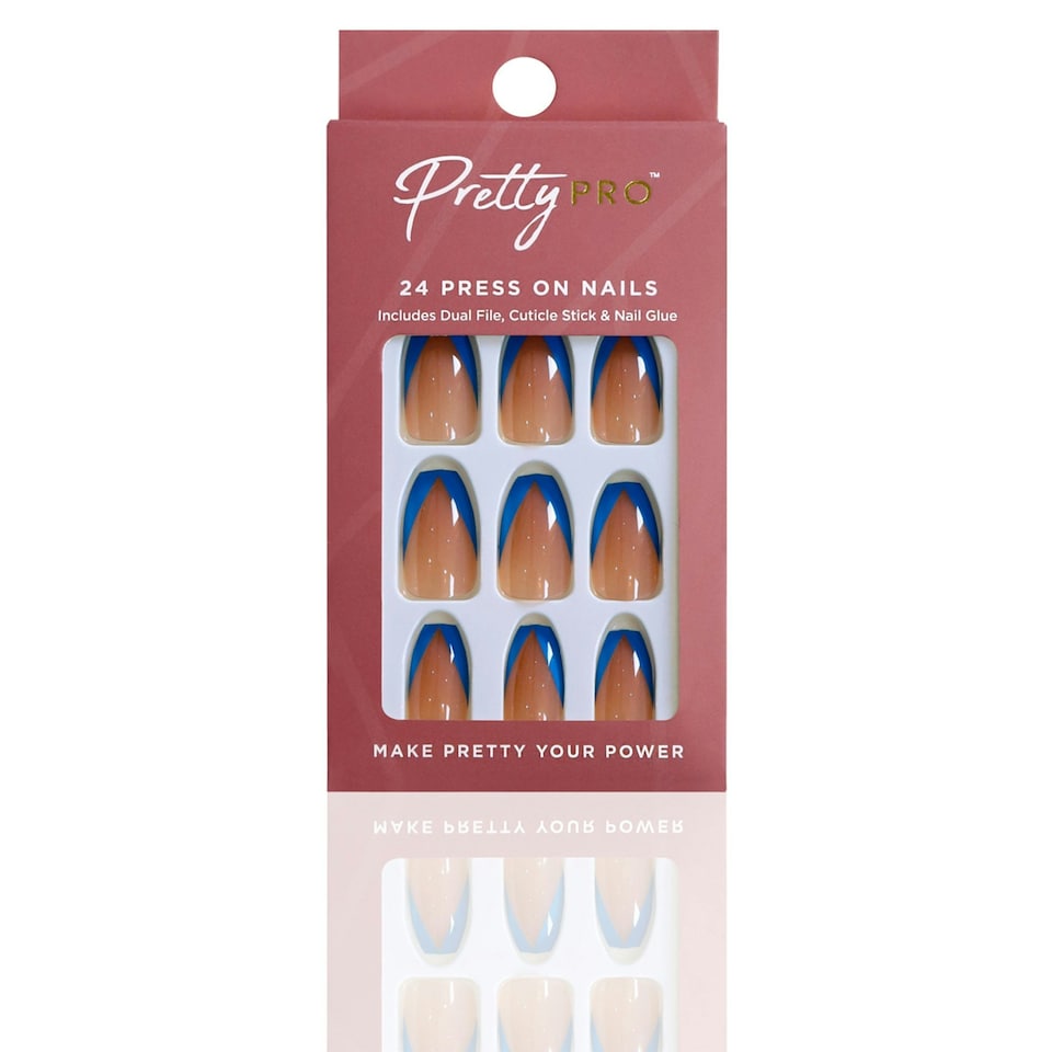 Pretty Pro Reusable Press On Nails Sea You On The Tip Side 24pcs