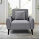 image 2 of Grey Linen Fabric Arm  Chair
