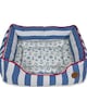 image 4 of Petface Dog Bed Reversible Soft Square Small 50x42cm Nautical Stripe