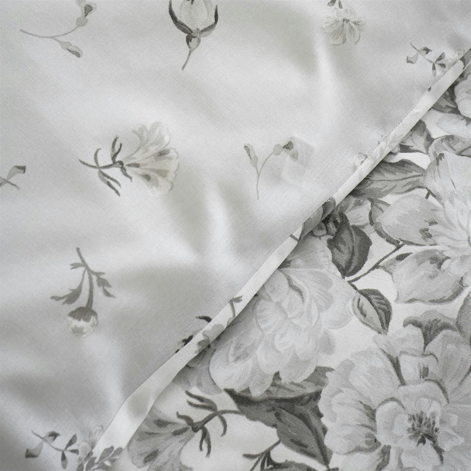 image 1 of Catherine Lansfield Elinda Floral Grey Duvet Cover Set Grey | King