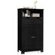 image 1 of COSTWAY Bathroom Cabinet Wooden Storage Cupboard Black Black