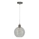 image 1 of First Choice Lighting Barnum Clear Dimple Glass Globe with Satin Nickel Pendant Fitting Silver | Clear