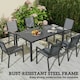 image 5 of Outsunny 7 Piece Garden Dining Set, Outdoor Furniture w/ 6 Stackable Chairs 