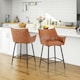 image 2 of Yaheetech Set of 2 Modern Bar Chair with Metal Legs Brown Brown