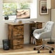 image 2 of HOMCOM 120cm Computer Desk, Study Table with 3 Shelf & Drawers, Rustic Brown | Brown | Rustic | 120W x 49D x 72H cm