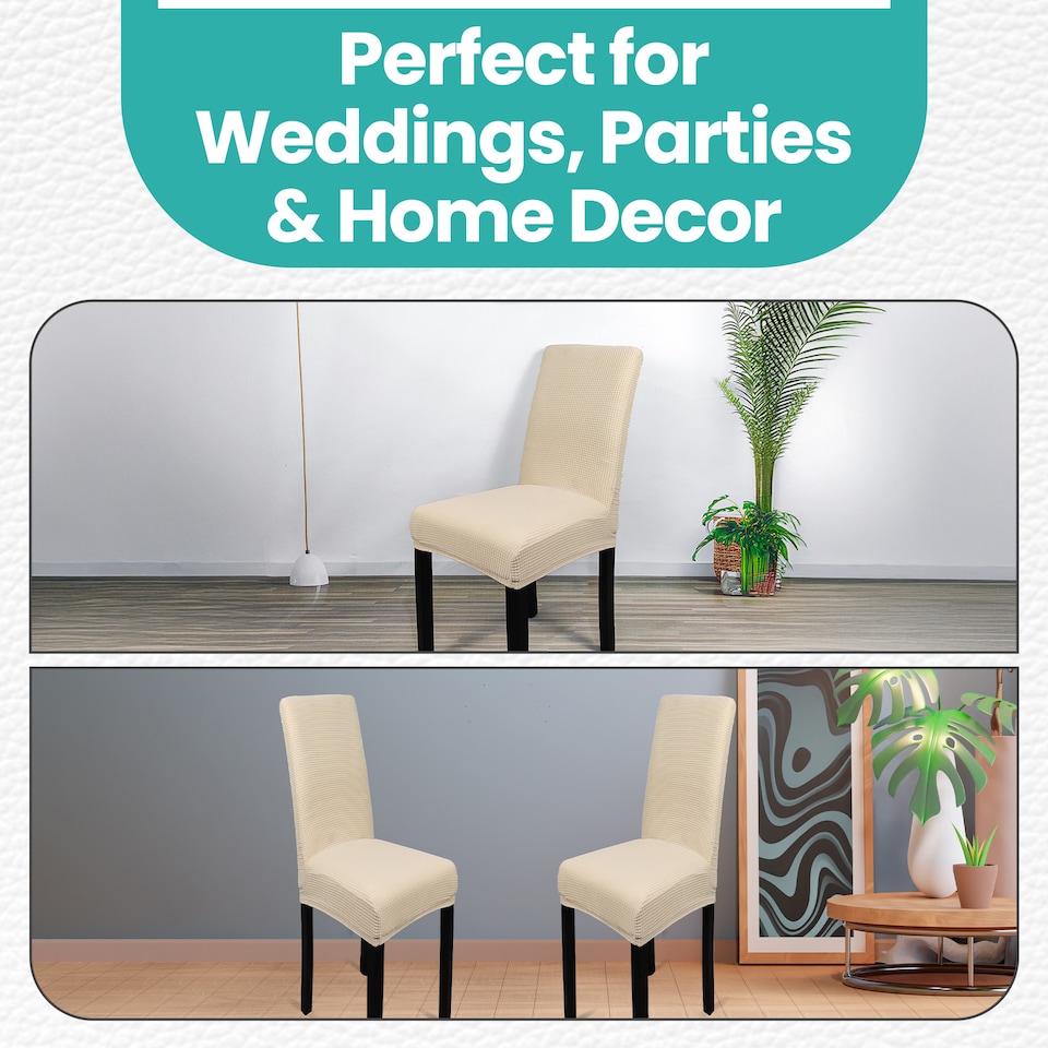 image 1 of Velvet Stretch Chair Covers, Spandex Dining Chair Slipcovers