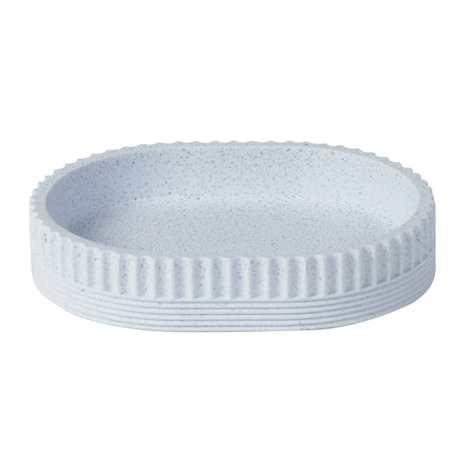 image 1 of Showerdrape Tranquil Pale Blue Sparkle Soap Dish | Blue | 1