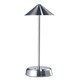 image 1 of Tall Sleek Satin Nickel Rechargeable Touch Dimmable Table Lamp with Metal Shade Silver