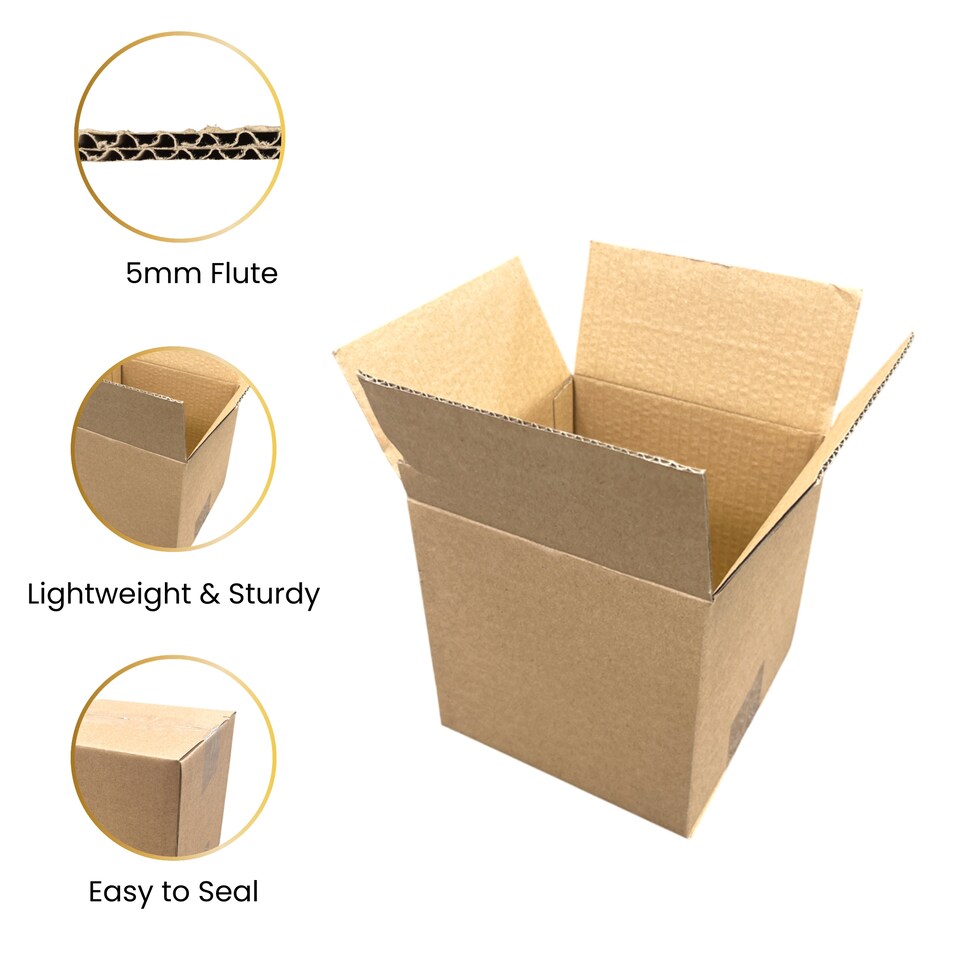 image 1 of Pack of 10 Cardboard Packing Boxes 41x41x41cm - 3mm Corrugated Flute | Brown