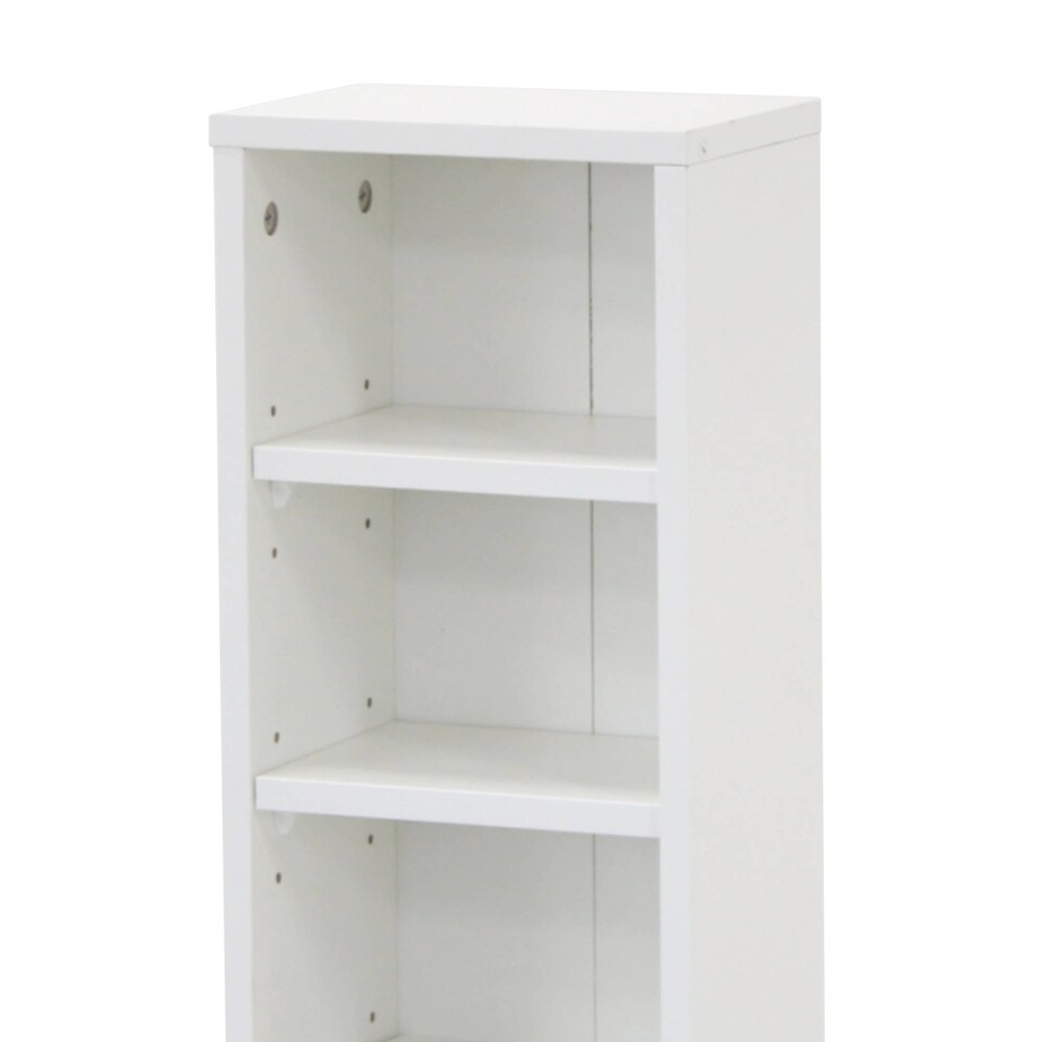 image 1 of 6 Tier White Wooden CD DVD Game Book Shelf Storage Tower Rack - Fits 102 CDs