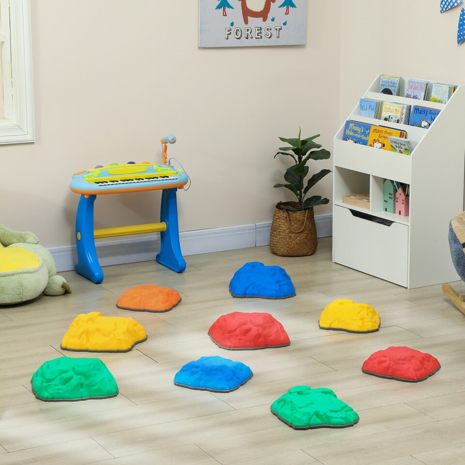 image 1 of AIYAPLAY Balance Stepping Stones, 9-Piece River Stones for Kids, Ages 3-8