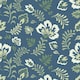 image 2 of Folk Foliage Wallpaper in Navy and Sage Multi