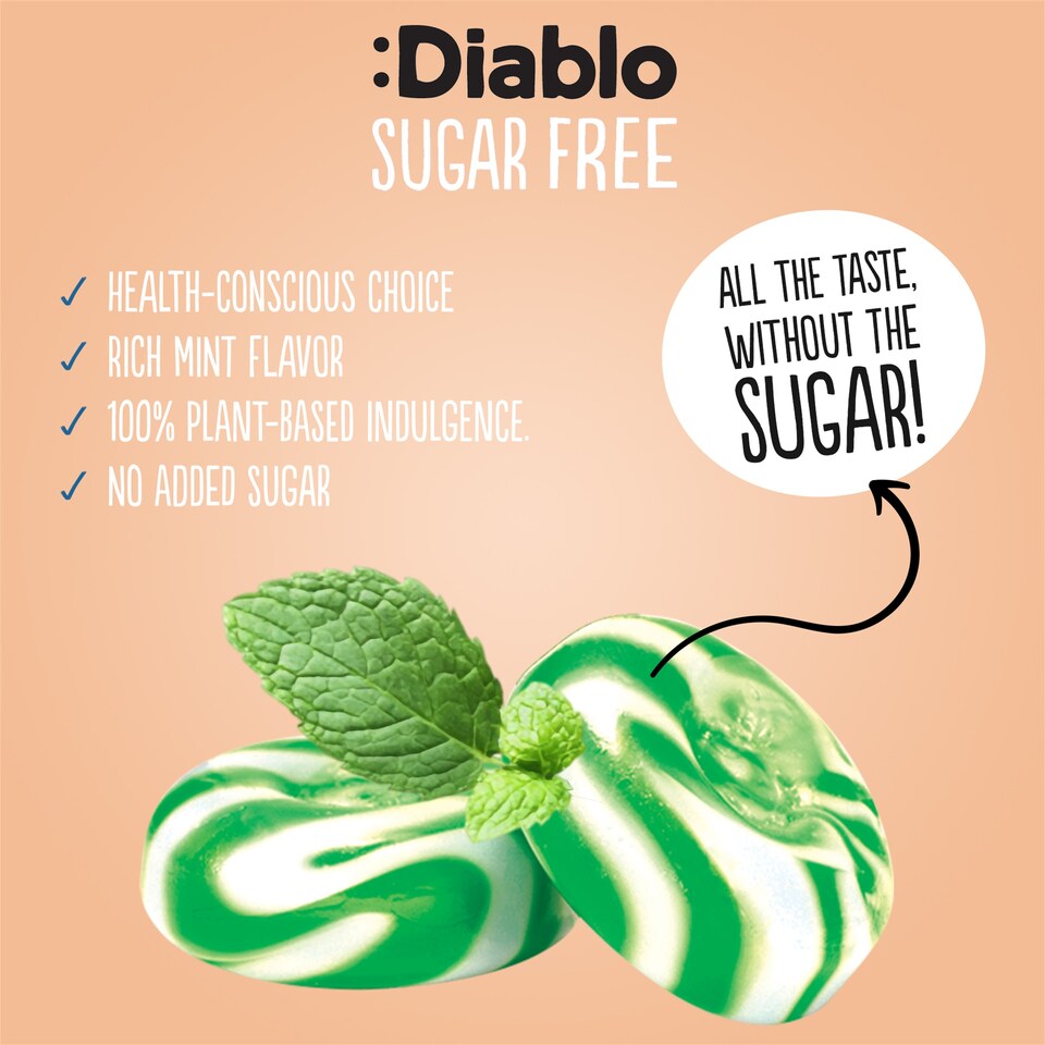 image 1 of Diablo Sugar Free Mint and Cream Sweets 75g 6 Pack