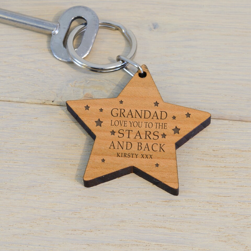 image 1 of Personalised Love you to the Stars and Back Key Ring for Dad Father's Day