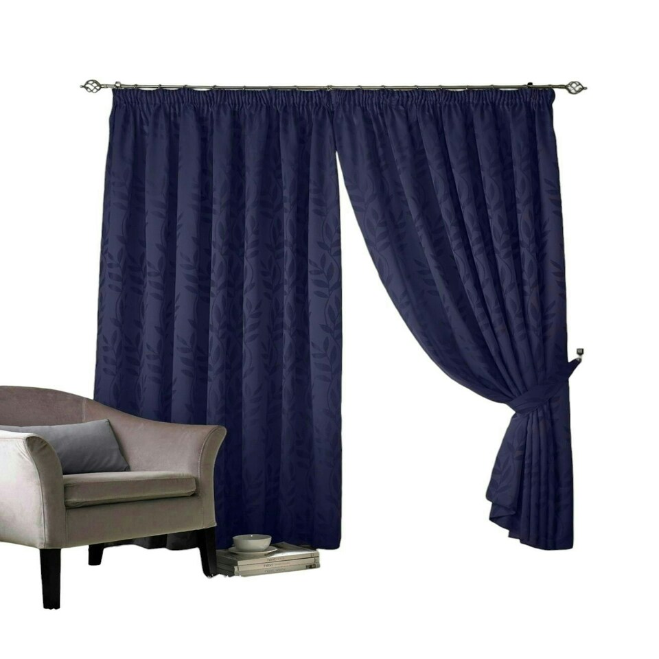 image 1 of Tivoli Fully Lined Pencil Pleat Curtains - Navy - 168x229cm