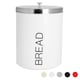 image 1 of Harbour Housewares White Round Metal Kitchen Bread Bin Kitchen Caddy Kitchen Storage Containers Tin Canister