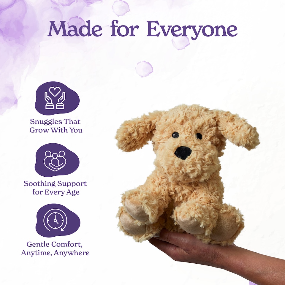 image 1 of Warmies Cockerpoo Junior Plush Microwavable Heat Pad, Lightly Scented with French Lavender, Cuddly Microwave Heat Cushion