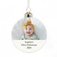 image 1 of Personalised Message Photo Upload Glass Bauble