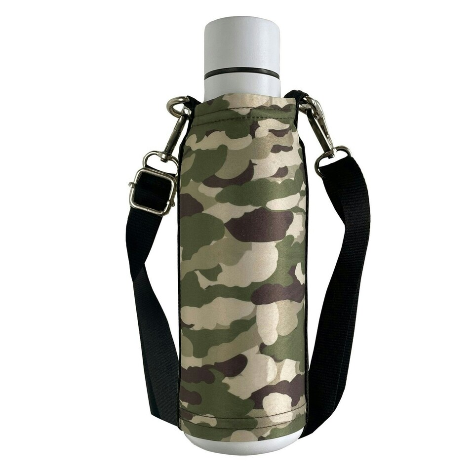 image 1 of Bottlesoc Bottle Carrier with Shoulder Strap Green Camo Green | Camo | ONE SIZE