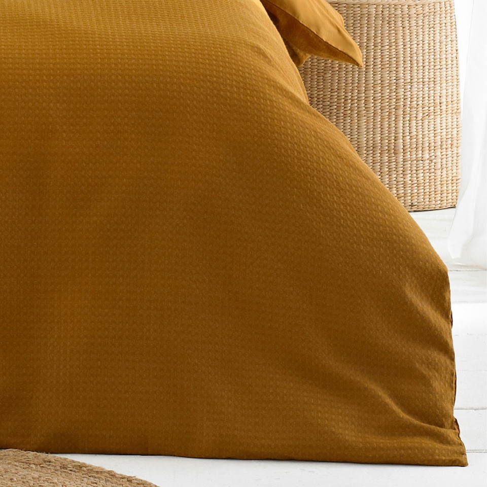 image 1 of Yard Waffle Textured Double Duvet Cover Set