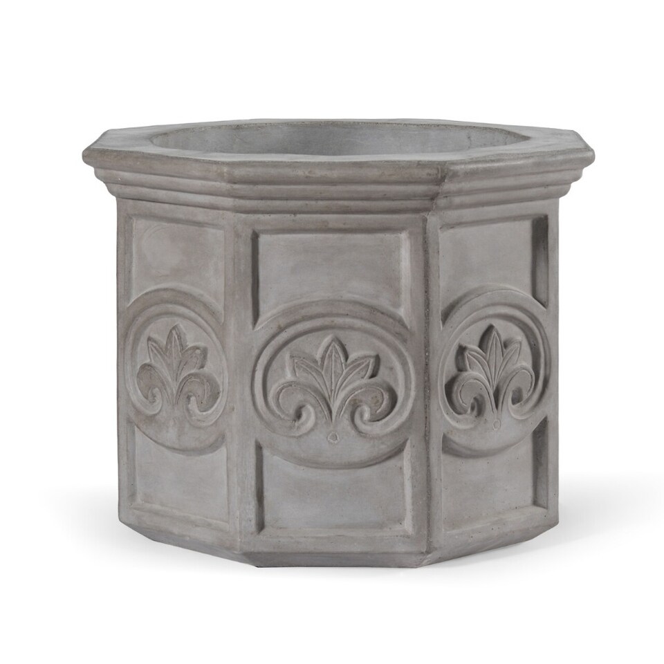 image 1 of Primrose Galgano Hexagon Shaped Concrete Planter in Grey 70cm | Grey | Grey