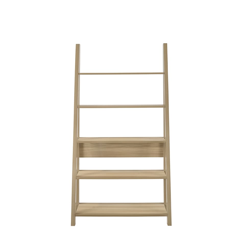 image 1 of Riva Ladder Bookcase 5 Tier Oak Effect