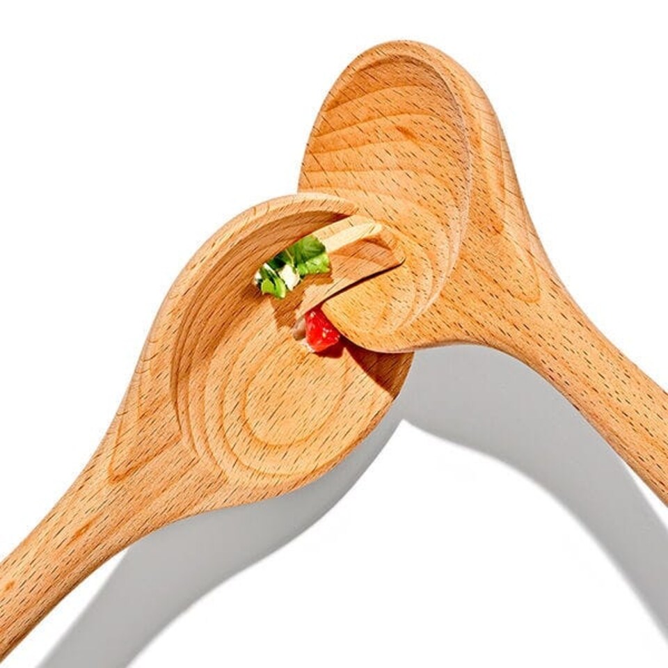 image 1 of OXO Good Grips Beechwood 2-Piece Salad Servers Set