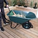 image 2 of 110 Litre 150kg Capacity Heavy Duty Outdoor Pneumatic Plastic Garden Wheelbarrow in Green