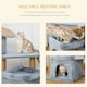 image 4 of PawHut Cat Scratching Post with Bed House Perch Toy for Indoor Cats, Grey