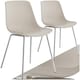 image 1 of Dining Chair Mave - large plastic seat, ergonomic, high backrest, 120 kg load capacity - Set of 2 Grey | Taupe/Chrome