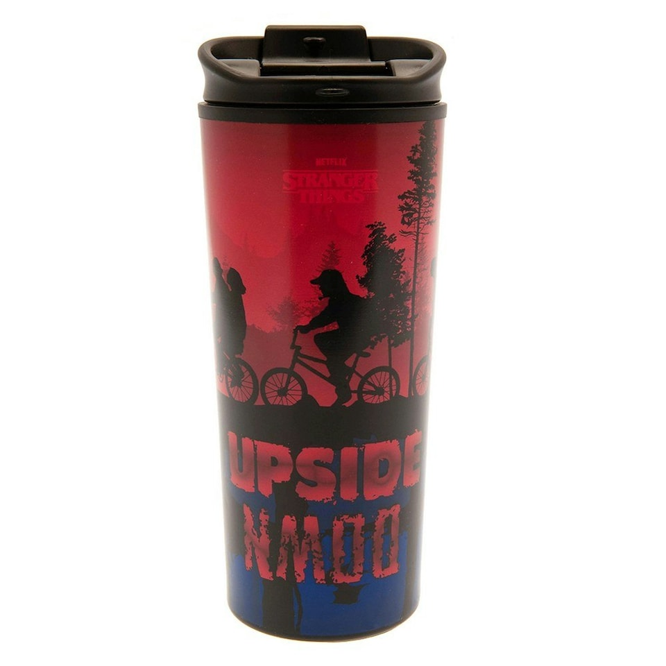 image 1 of Stranger Things Metal Travel Mug - Black/Red/Blue - One Size