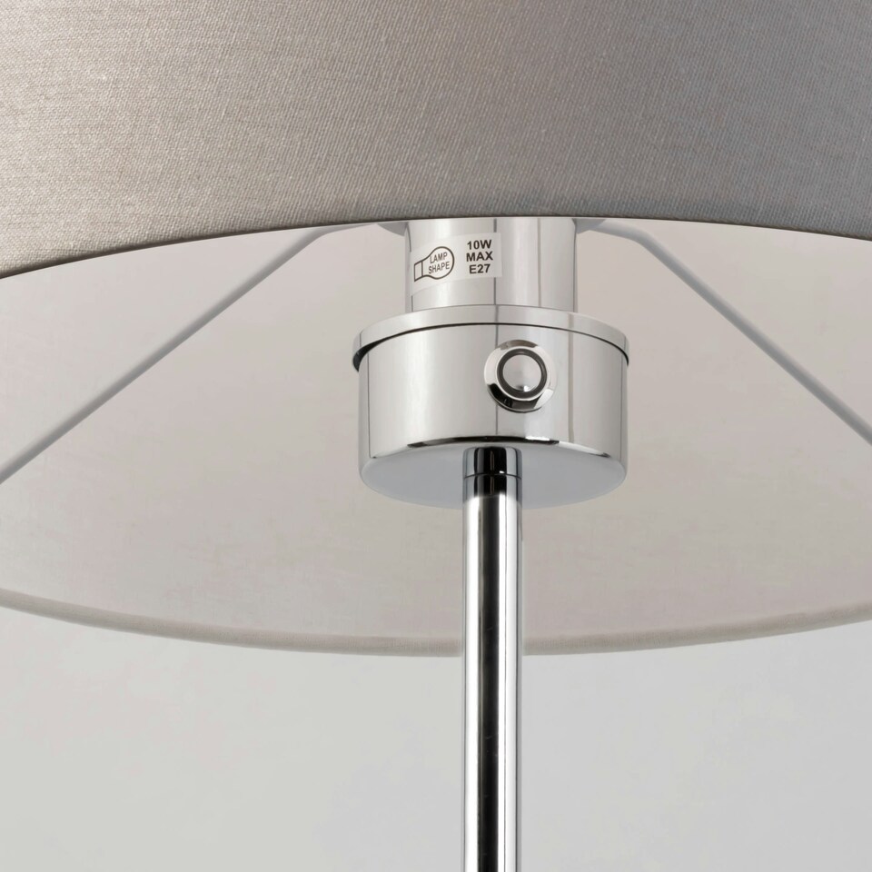 image 1 of BHS Mira Touch Floor Lamp | Silver | Chrome & Grey | 1
