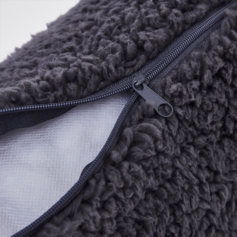 image 1 of Groundlevel Teddy Fleece Heated Neck Pillow Relaxation Comfort Luxurious Fabric | Grey