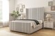 image 2 of Sloomy Hargrave Silver Plush Bed Frame With 50"  Upholstered Wingback Headboard 4'6 Double