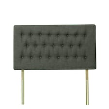 Lona Charcoal Linen Headboard Small Double N/A