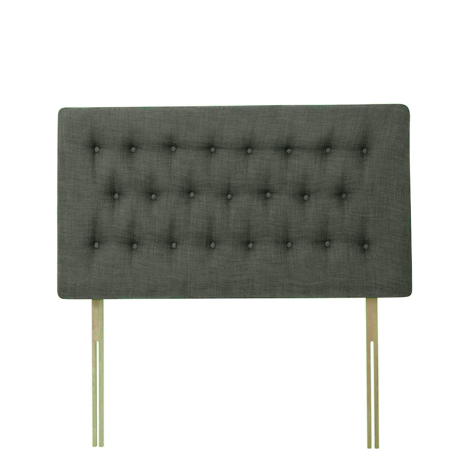 Lona Charcoal Linen Headboard Small Double N/A