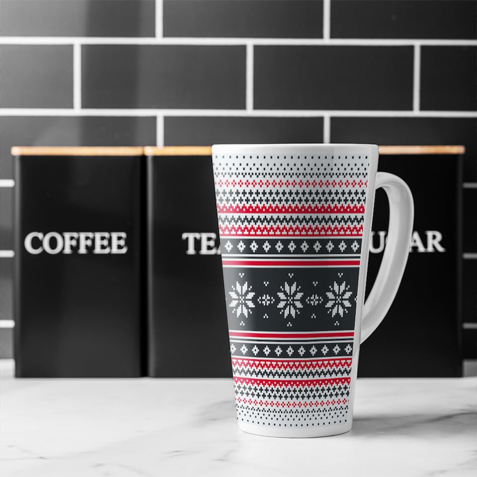 image 1 of Abstract Christmas Dining Latte Mug
