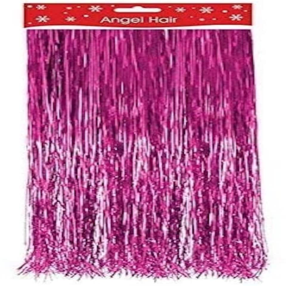 image 1 of 20cm Lamatta Tinsel Angel Hair Hot Pink